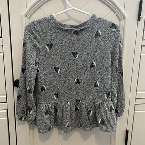 2T Cat & Jack long sleeve grey hearts